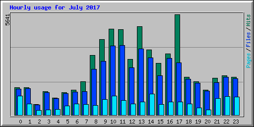 Hourly usage for July 2017