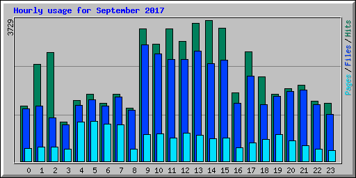 Hourly usage for September 2017